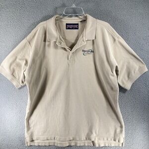 Mercyhurst College Polo Shirt Men's XL Beige‎ Jansport 100% Cotton Short Sleeve